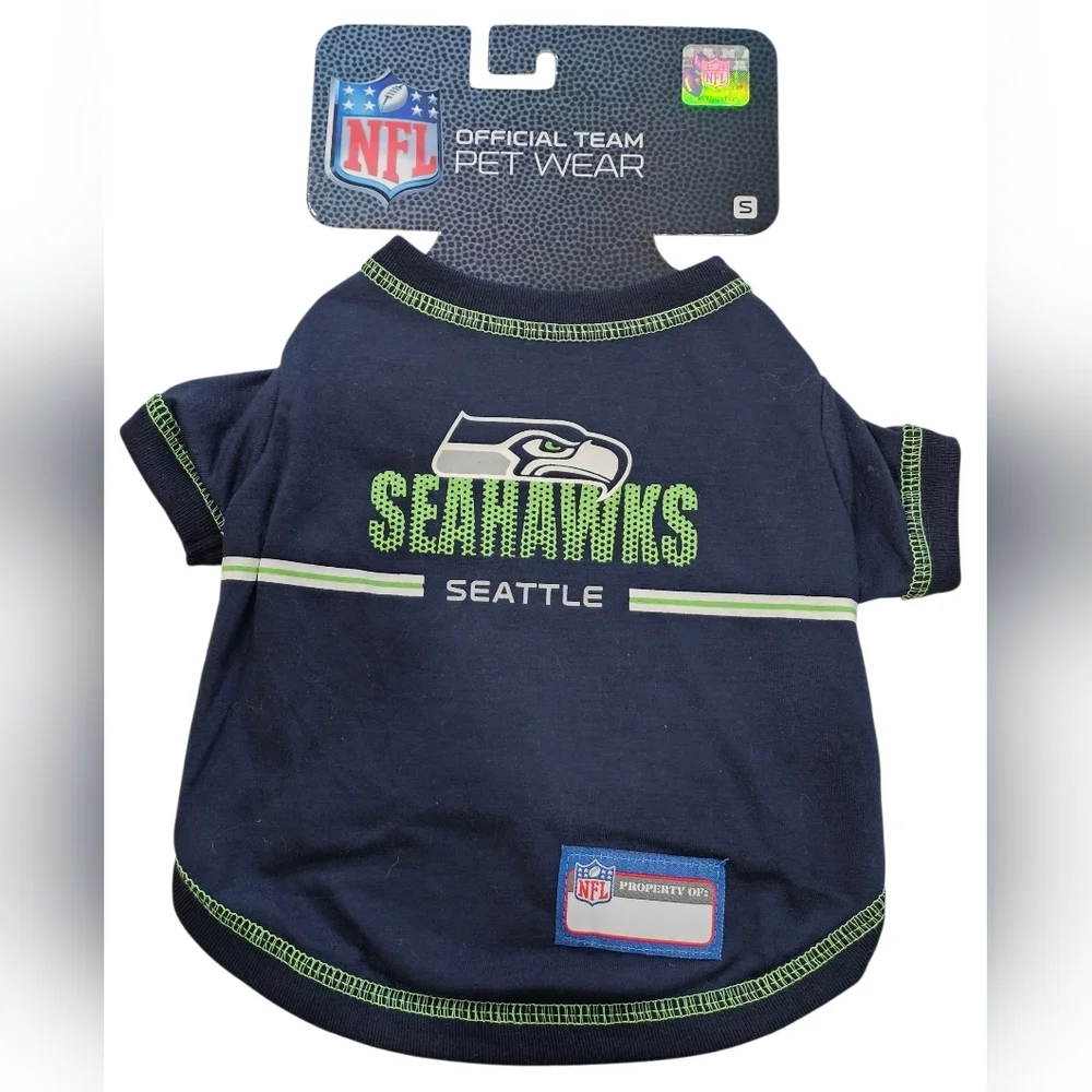 NFL Seattle Seahawks Pet Wear Jersey - Navy and Green